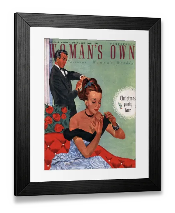 Framed Print : Womans Own 1940s UK make-up makeup nails varnish late dating magazines