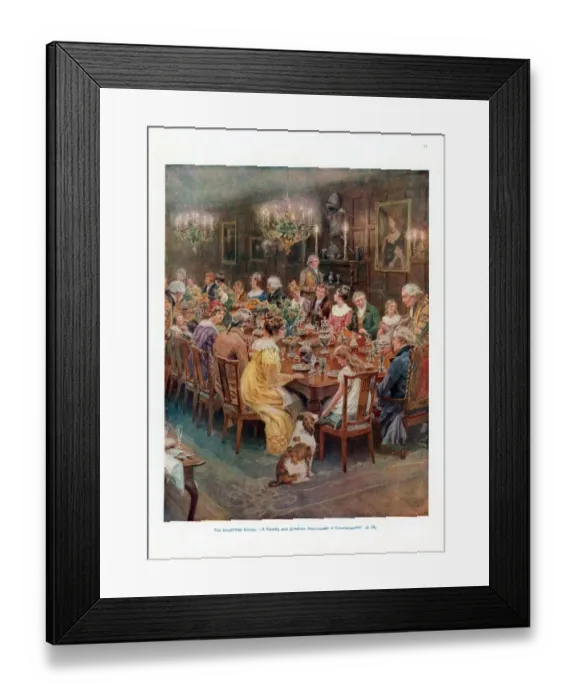 Framed Print : Pears Annual 1910s UK cc dinners banquets eating parties party Framed Print : Pears Annual 1910s UK cc dinners banquets eating parties party