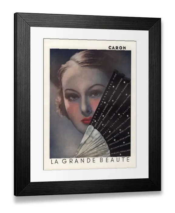 Framed Print : 1936 1930s USA caron le grande beaute fans womens Framed Print : 1936 1930s USA caron le grande beaute fans womens