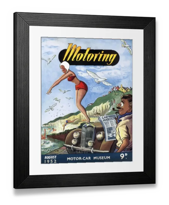 Framed Print : 1950s UK cars mascots magazines Framed Print : 1950s UK cars mascots magazines