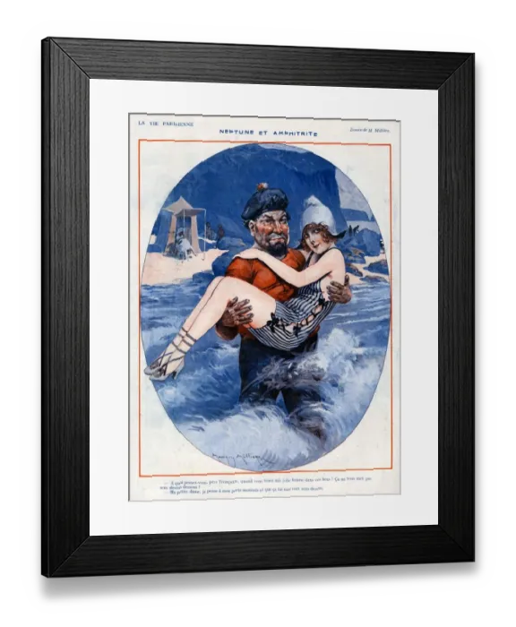 Framed Print : La Vie Parisienne 1920s France Maurice Milliere illustrations rescues seaside lifeguards Framed Print : La Vie Parisienne 1920s France Maurice Milliere illustrations rescues seaside lifeguards