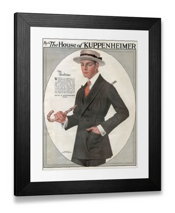 Framed Print : Kuppenheimer 1910 1910s USA Leyendecker mens suits Framed Print : Kuppenheimer 1910 1910s USA Leyendecker mens suits