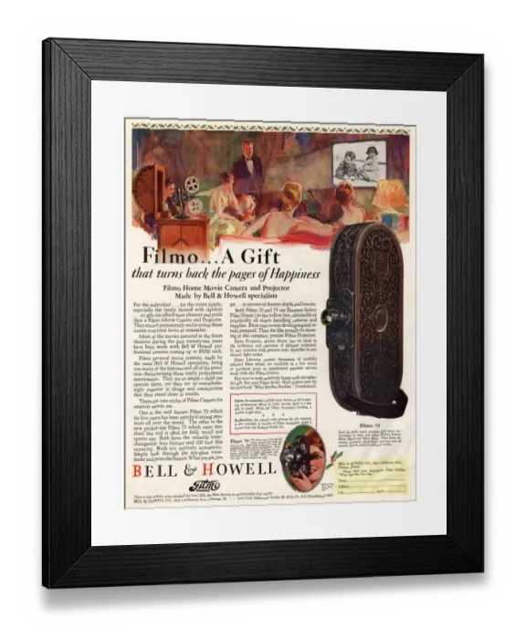 Framed Print : 1928 1920s USA cameras cine bell and howell Framed Print : 1928 1920s USA cameras cine bell and howell