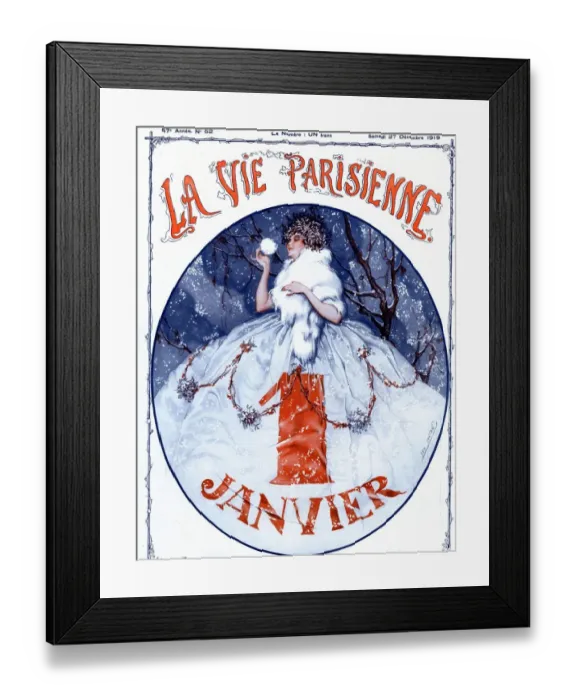 Framed Print : La Vie Parisienne 1919 1910s France glamour winter magazines womens Framed Print : La Vie Parisienne 1919 1910s France glamour winter magazines womens