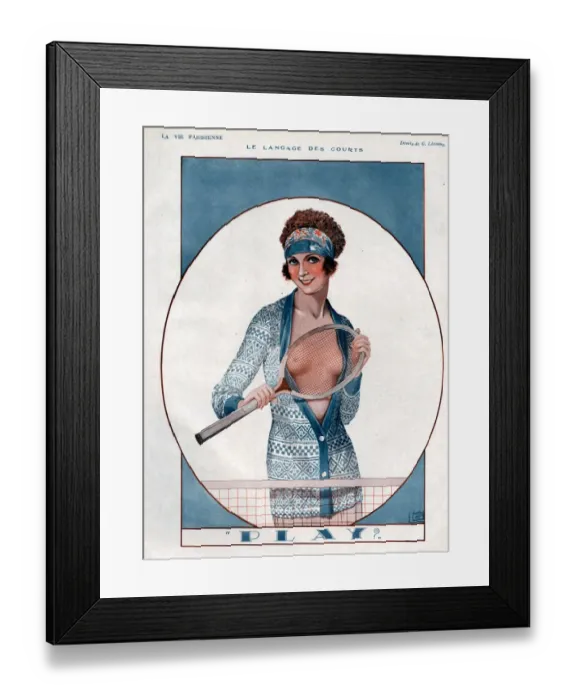 Framed Print : La Vie Parisienne 1924 1920s France Georges Leonnec illustrations erotica tennis Framed Print : La Vie Parisienne 1924 1920s France Georges Leonnec illustrations erotica tennis