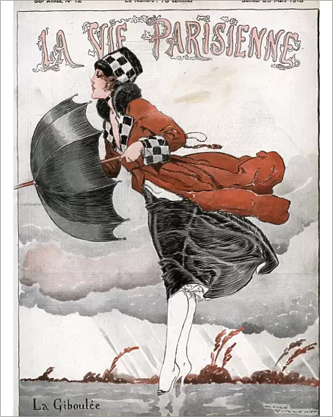 La Vie Parisienne 1918 1910s France Rene Vincent illustrations magazines winds windy