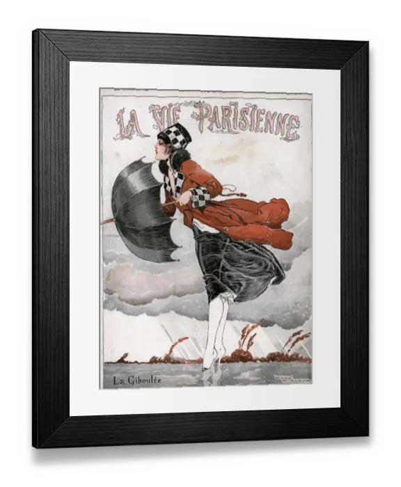 Framed Print : La Vie Parisienne 1918 1910s France Rene Vincent illustrations magazines winds windy Framed Print : La Vie Parisienne 1918 1910s France Rene Vincent illustrations magazines winds windy