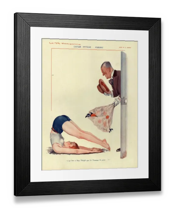 Framed Print : La Vie Parisienne 1919 1910s France cc dirty old men erotica exercise humour flowers Framed Print : La Vie Parisienne 1919 1910s France cc dirty old men erotica exercise humour flowers