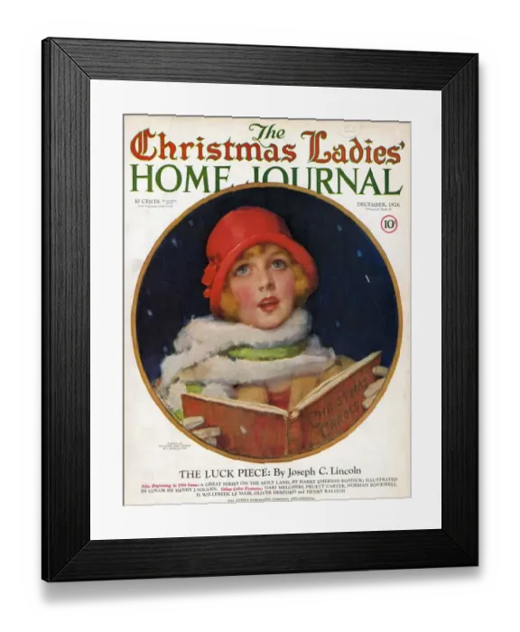 Framed Print : Ladies Home Journal 1920s USA carol singers magazines singing ladies