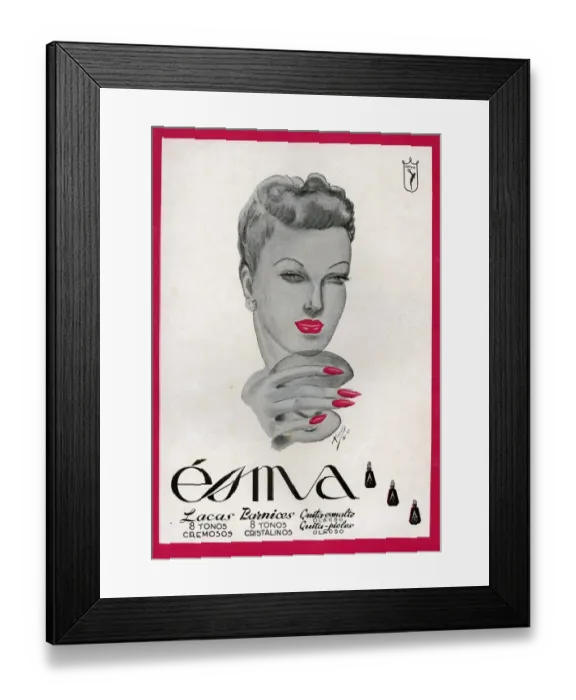 Framed Print : Esma 1942 1940s Spain cc face creams beauty moisturiser skin care skincare Framed Print : Esma 1942 1940s Spain cc face creams beauty moisturiser skin care skincare