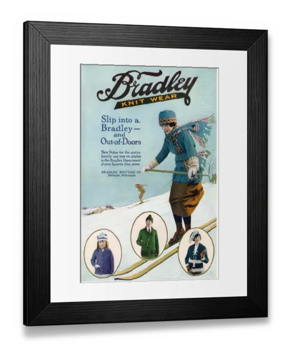 Framed Print : 1920s USA bradley mens womens childrens skiing skis ski wear mens Framed Print : 1920s USA bradley mens womens childrens skiing skis ski wear mens