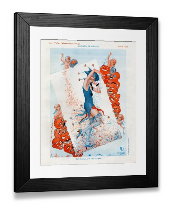 Framed Print : La Vie Parisienne 1930 1930s France cc carnivals glamour masks cherubs masquerade Framed Print : La Vie Parisienne 1930 1930s France cc carnivals glamour masks cherubs masquerade