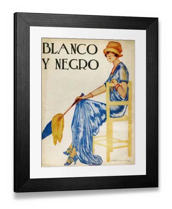 Framed Print : Blanco y Negro 1926 1920s Spain cc dresses hats umbrellas magazines parasols