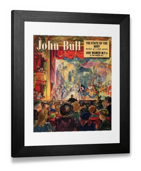 Framed Print : John Bull 1949 1940s UK pantomimes cinderella magazines Framed Print : John Bull 1949 1940s UK pantomimes cinderella magazines