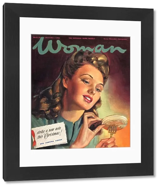 Woman 1945 1940s UK people eating crumpets womens portraits magazines