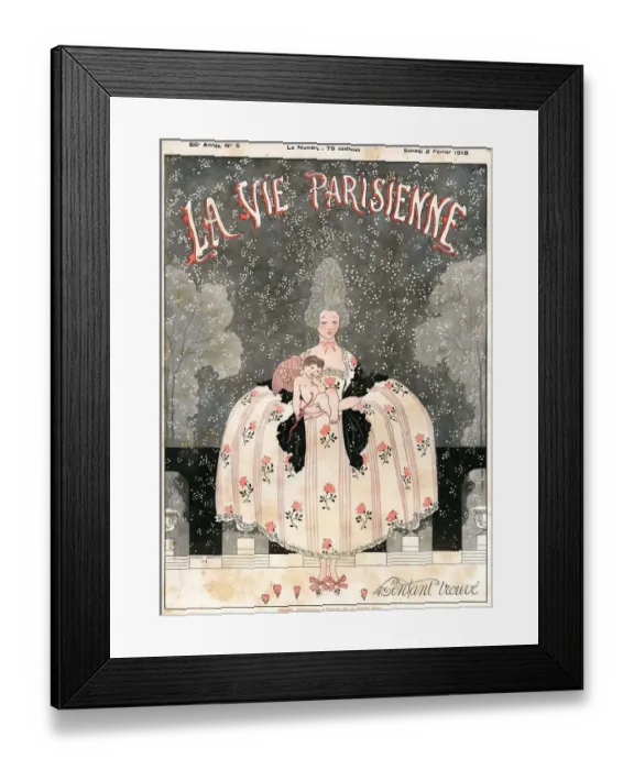 Framed Print : La Vie Parisienne 1918 1910s France magazines cherubs womens dresses illustrations