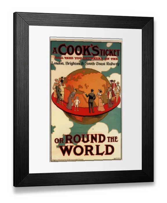 Framed Print : Cooks Thomas Cook 1904 1900s UK holidays cooks travel agents round the world Framed Print : Cooks Thomas Cook 1904 1900s UK holidays cooks travel agents round the world