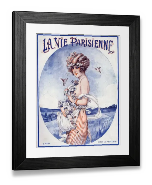 Framed Print : La Vie Parisienne 1923 1920s France Maurice Milliere illustrations magazines Spring