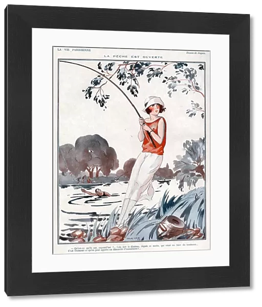 La Vie Parisienne 1924 1920s France Jacques illustrations woman women fishing for men