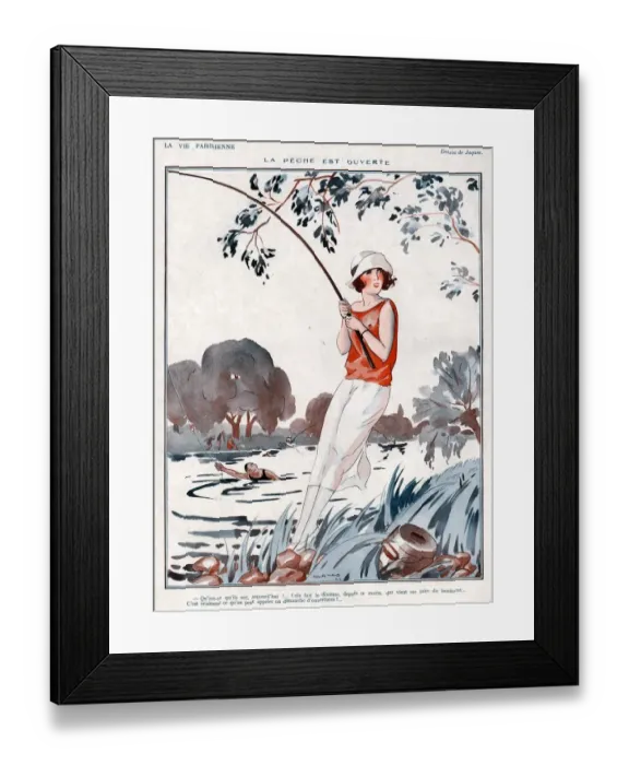 Framed Print : La Vie Parisienne 1924 1920s France Jacques illustrations woman women fishing for men Framed Print : La Vie Parisienne 1924 1920s France Jacques illustrations woman women fishing for men