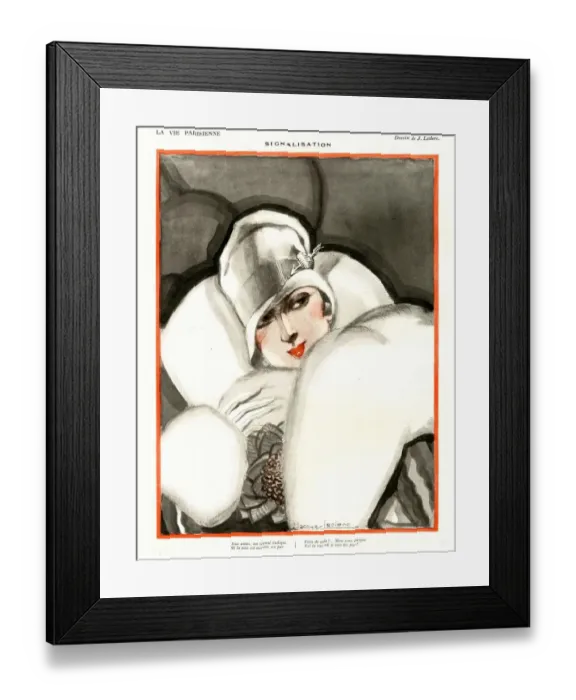 Framed Print : La Vie Parisienne 1920s France J leclerc cc deco illustrations glamour womens fur Framed Print : La Vie Parisienne 1920s France J leclerc cc deco illustrations glamour womens fur