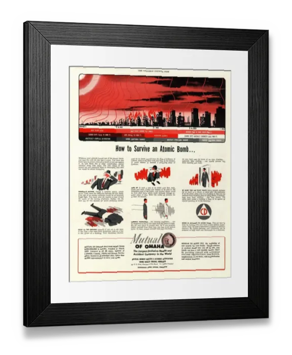 Framed Print : 1951 1950s USA humour nuclear atomic bombs h-bombs the cold war