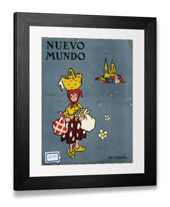 Framed Print : Nuevo Mundo 1919 1910s Spain cc magazines flowers flower-girls runaways leaving home