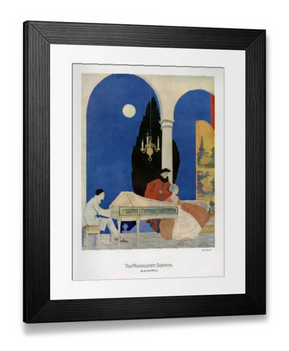 Framed Print : The Moonlight Sonata 1920s UK cc pianos playing beethoven moon musical instruments Framed Print : The Moonlight Sonata 1920s UK cc pianos playing beethoven moon musical instruments