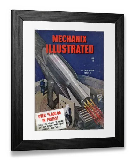 Framed Print : Mechanix Illustrated 1940s USA mcitnt rockets rockets visions of the future futuristic Framed Print : Mechanix Illustrated 1940s USA mcitnt rockets rockets visions of the future futuristic