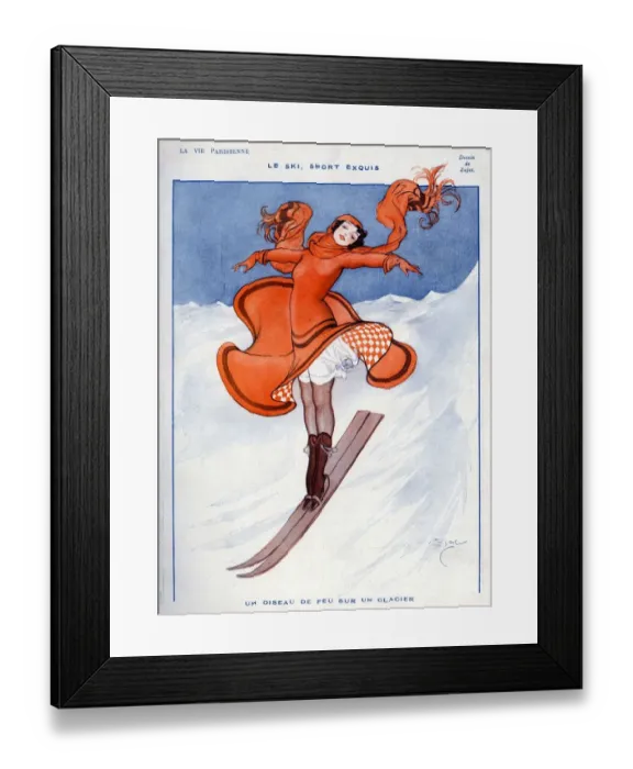 Framed Print : La Vie Parisienne 1922 1910s France Zajac illustrations skiing womens woman winter Framed Print : La Vie Parisienne 1922 1910s France Zajac illustrations skiing womens woman winter