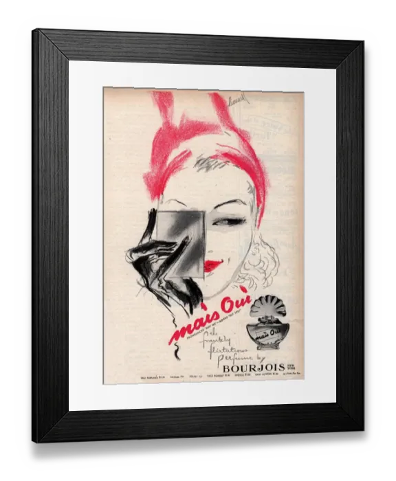 Framed Print : Bourjois 1940s USA mais oui womens Framed Print : Bourjois 1940s USA mais oui womens