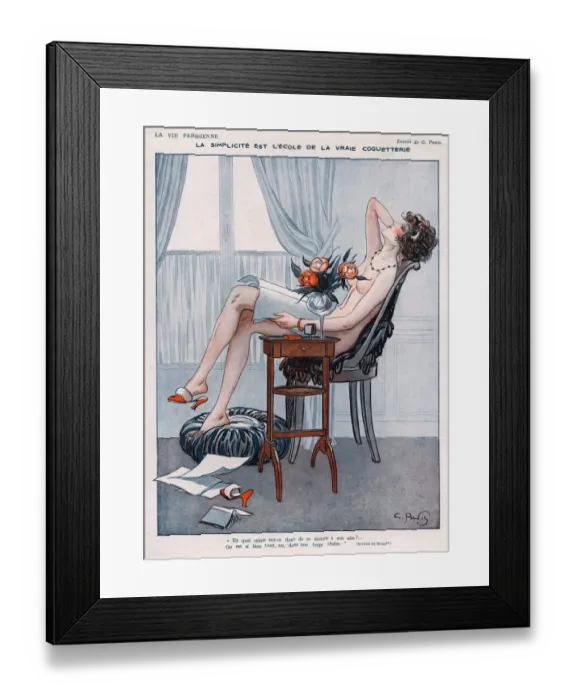 Framed Print : La Vie Parisienne 1920s UK Georges Pavis erotica school of flirting naked nudes Framed Print : La Vie Parisienne 1920s UK Georges Pavis erotica school of flirting naked nudes