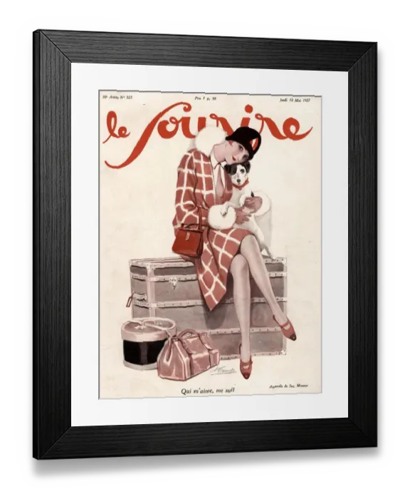 Framed Print : Le Sourire 1920s France luggage holidays covers magazines Framed Print : Le Sourire 1920s France luggage holidays covers magazines