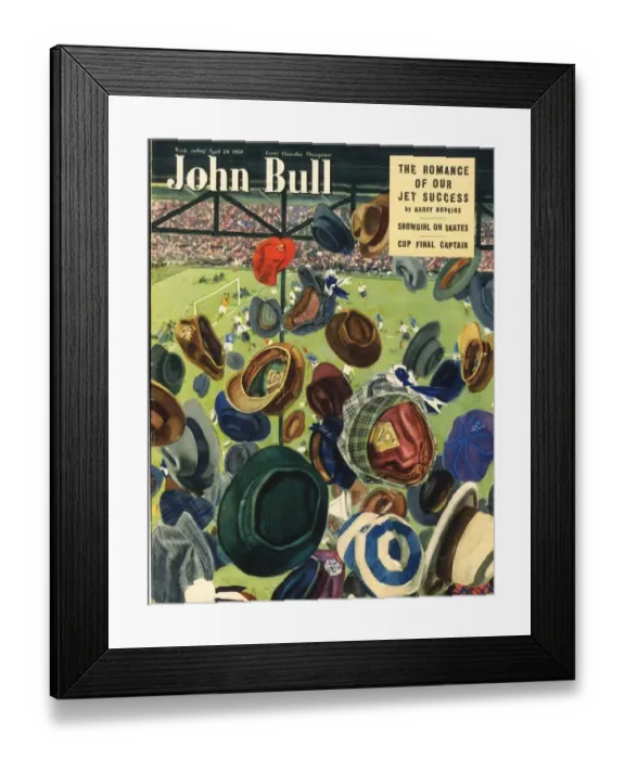 Framed Print : John Bull 1950 1950s UK football hats magazines Framed Print : John Bull 1950 1950s UK football hats magazines