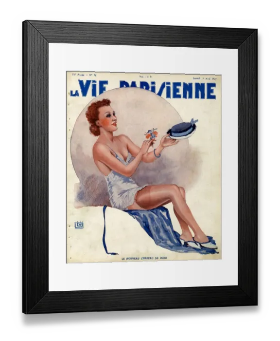 Framed Print : La Vie Parisienne 1937 1930s USA Georges Leonnec mens glamour hats stockings womens Framed Print : La Vie Parisienne 1937 1930s USA Georges Leonnec mens glamour hats stockings womens