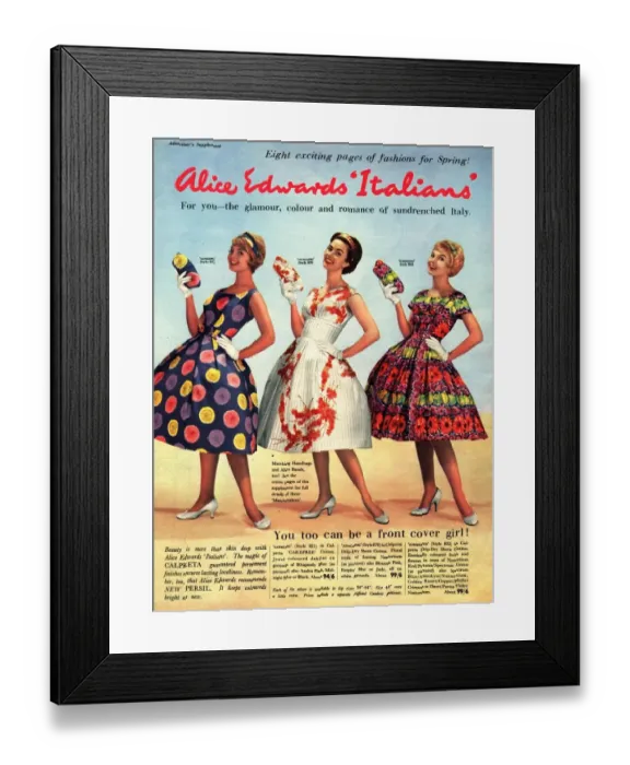 Framed Print : 1958 1950s UK dresses alice edwards womens hats Framed Print : 1958 1950s UK dresses alice edwards womens hats