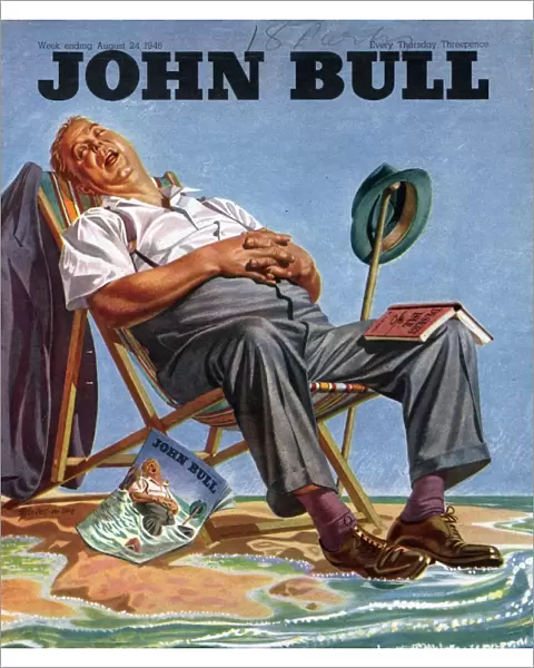 John Bull 1946 1940s UK holidays sleep sleeping beaches deck chairs magazines