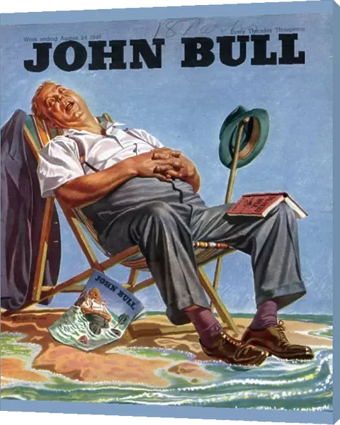 John Bull 1946 1940s UK holidays sleep sleeping beaches deck chairs magazines