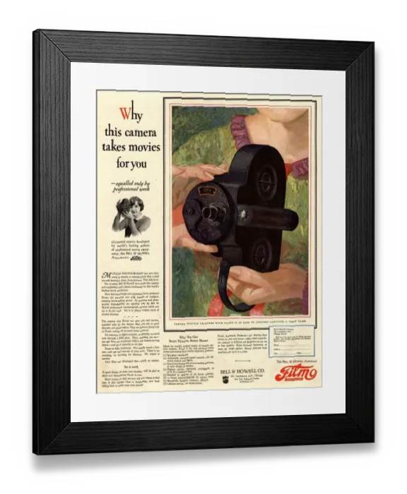 Framed Print : 1926 1920s USA cameras cine filmo Framed Print : 1926 1920s USA cameras cine filmo