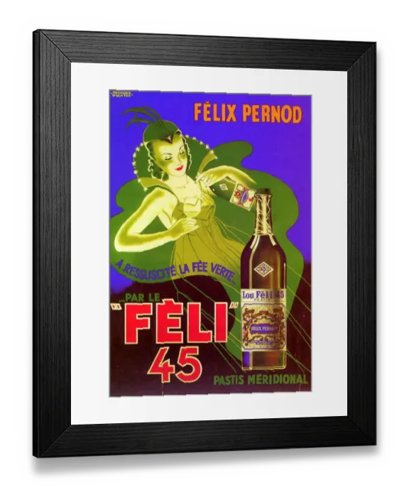 Framed Print : Felix Pernod 1930s France rklf Absinthe alcohol itnt