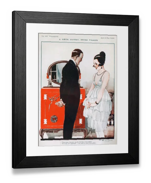Framed Print : La Vie Parisienne 1919 1910s France cc womens mens eveningwear evening-dress flirting