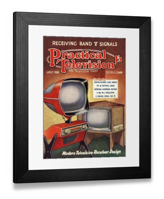 Framed Print : Practical Television 1950s UK visions of the future televisions diy futuristic magazines