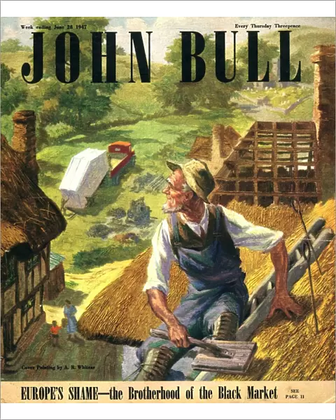 John Bull 1947 1940s UK magazines thatched roofing roofs thatcher