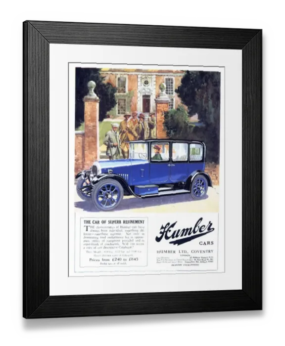 Framed Print : Humber 1920s UK cars Framed Print : Humber 1920s UK cars