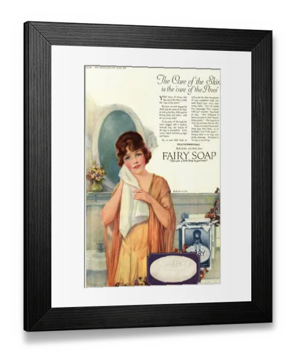 Framed Print : Fairy 1920 1920s USA skin care pores skincare Framed Print : Fairy 1920 1920s USA skin care pores skincare