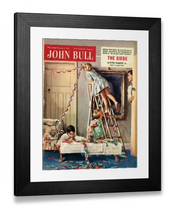 Framed Print : John Bull 1950s UK paper chains decorations magazines Framed Print : John Bull 1950s UK paper chains decorations magazines