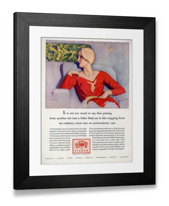 Framed Print : Fisher 1930s USA cc body by coachbuilders relaxing Framed Print : Fisher 1930s USA cc body by coachbuilders relaxing