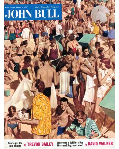 John Bull 1950s UK holidays people crowded beaches seaside seaside magazines