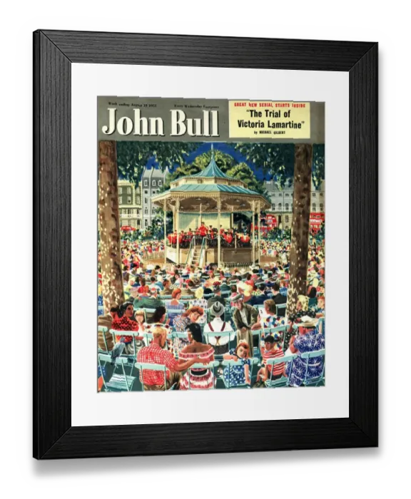 Framed Print : John Bull 1951 1950s UK parks the bandstand magazines Framed Print : John Bull 1951 1950s UK parks the bandstand magazines