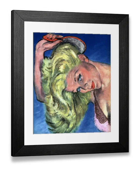 Framed Print : 1946 1940s UK womens magazines portraits brushing brushes